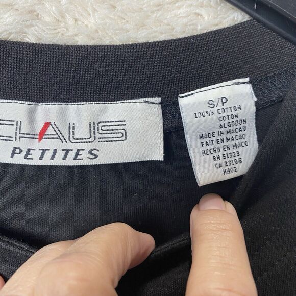 Ugly Christmas LS Top Shirt PS Chaus Petites Beads Embellished Wreath Tree Noel - Picture 5 of 6